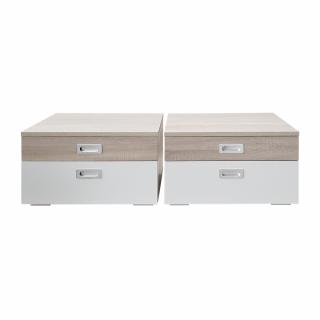 Noptiera  Mallaga , set 2 buc, alb/ sonoma  , 550 x 400 x 330mm