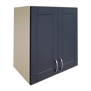 Pescara, Corp superior 80cm , Vanilie/usi MDF Negru, 80x32x72cm