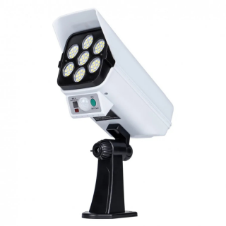 Lampa solara, 100 x LED, cu senzor de miscare si telecomanda, tip camera supraveghere