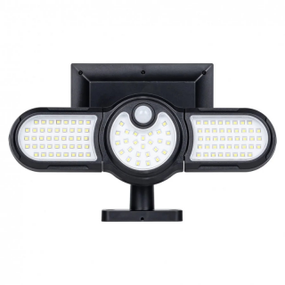 Lampa solara, 112 x LED, cu senzor de miscare, 3 capete rotative 360