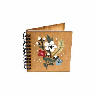 Agenda 10x10 pictata cu buchet de flori