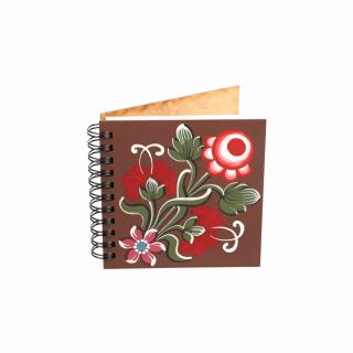 Agenda 10x10 pictata cu flori rosii