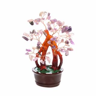 Copac Bonsai Feng Shui mare cu pietre semipretioase - Ametist