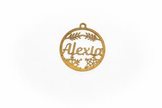 Decoratiune aurie din lemn cu nume - Alexia