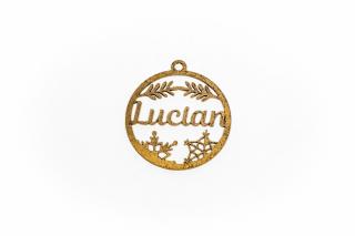 Decoratiune aurie din lemn cu nume - Lucian