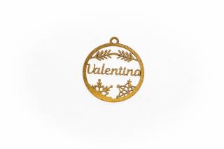 Decoratiune aurie din lemn cu nume - Valentina