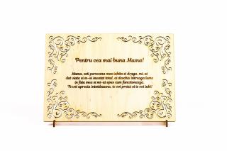 Diploma personalizata din lemn- Pentru cea mai buna Mama!