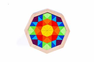 Joc Montessori -hexagon curcubeu din lemn