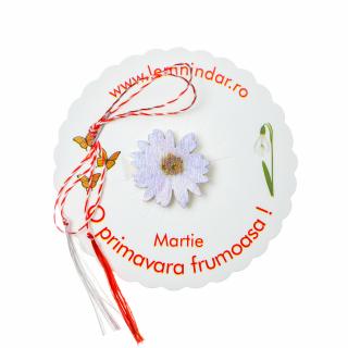 Martisor-brosa cu o margareta mov deschis