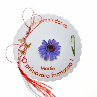 Martisor-brosa cu o margareta mov