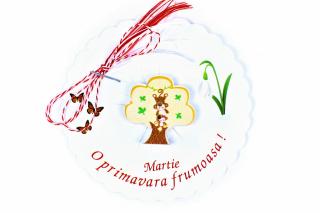 Martisor-brosa cu un copacel si maimutele