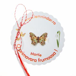 Martisor-brosa cu un fluturas cu model