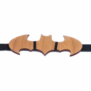 Papion din lemn model cu batman - natur lacuit