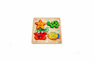 Puzzle din lemn cu animale - jucarii Montessori