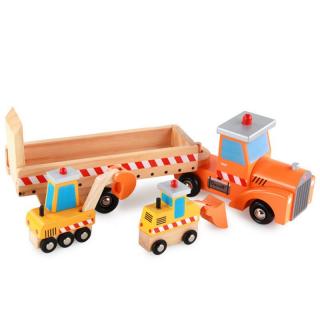 Set camion din lemn cu accesorii - jucarie Montessori