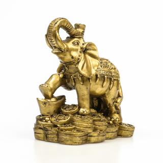 Statueta Feng Shui elefant pe bani