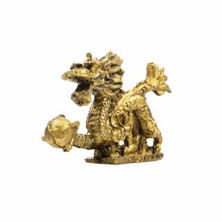 Statueta mica Feng Shui dragon cu perla pentru belsug si reusita