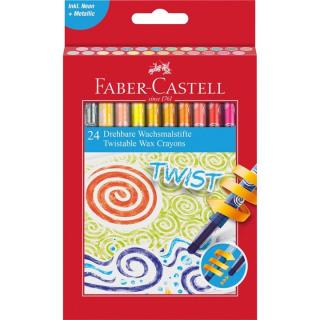 Creioane ceară Faber Castell Twist (culori pentru copii)