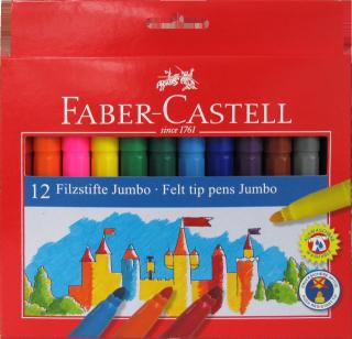 Markerii Jumbo Fibre / 12 culori (markeri Faber Castell )