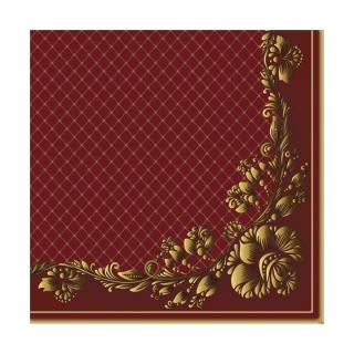 Servetele eco pentru decoupage Gold Frame and Net on Crimson - 1 buc