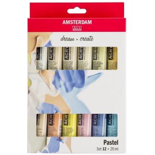 Set culori acrilice AMSTERDAM dream and create Pastel 12 x 20 ml ()