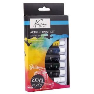 Set de culori acrilice Nassau Fine Art 8 x 12 ml (culori)