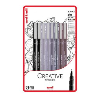 Set de UNI PIN markere fineliner Creative Strokes 8 buc.