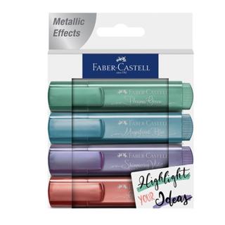 Set markere metalice Faber-Castell - 4 bucăți (markere Faber)