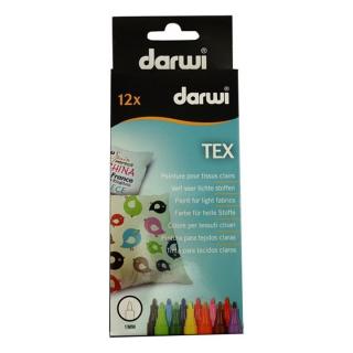 Set markere pentru textil DARWI TEX 12 x 3mm (markeri pentru)