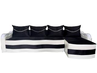 Coltar Extensibil Simona, 300X145X70 Cm, Negru, Alb