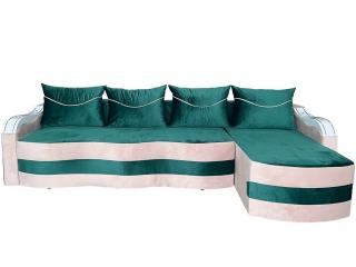 Coltar Extensibil Simona, 300X145X70 Cm, Verde, Crem