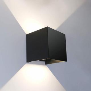 Aplica perete 2x3W cub lumina reglabila culoarea neagra