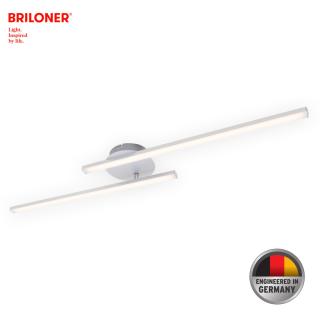 Lustra LED integrat Briloner Leuchen GO LED, 18W, 1400 lumeni, lumina Calda 3000K, RA 80, Argintiu