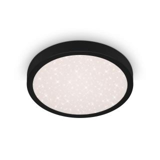 Plafoniera LED Briloner, forma rotunda, efect de cer instelat, 18.5W, 2000 lumeni, temperatura 4000k, IP44, 28 cm, Negru