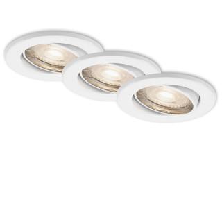 Set 3 spoturi LED Briloner Leuchen Ultra Slim, 3X5W, 3x460 lumeni, driver alimentare inclus, Ajustabil, Lumina Calda (3000K), CRI 80, IP23, Alb