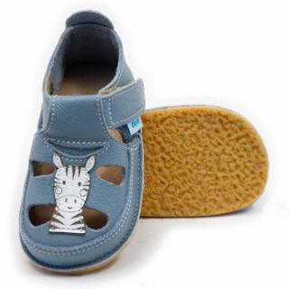 Sandale Baieti, Primii Pasi, Baby Blue Zebra, Dodo Shoes