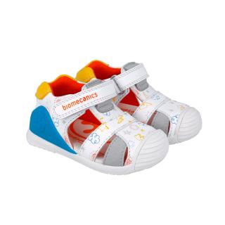 Sandale Primii Pasi Biomecanics 252116-C835 Blanco y Yema