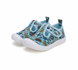 Sandale Primii Pasi din Panza Hidrofoba Blue Game, DD Step
