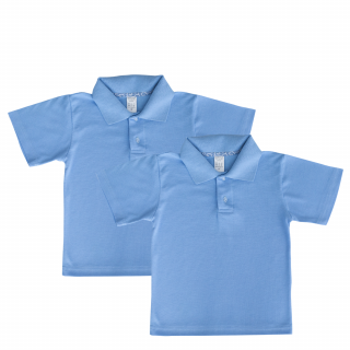 Set 2 bluze polo maneca scurta copii, albastru deschis, TinTin Shop