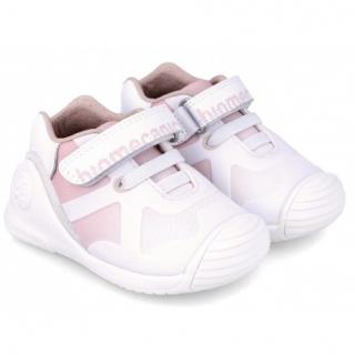 Sneaker Primii Pasi pentru Fete, Biomecanics 242150-D Blanco y Rosa