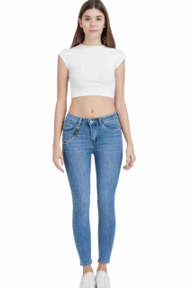 Blugi skinny  elastici cu talie medie