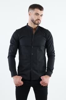 Camasa slim fit neagra guler tunica