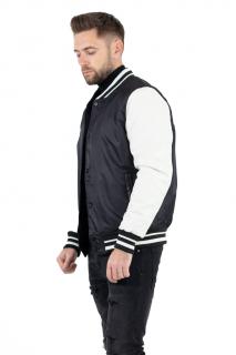 Geaca bomber cu maneci din piele eco