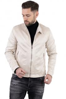 Geaca crem piele intoarsa eco model drept