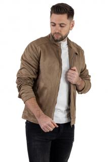 Geaca maro piele intoarsa eco model drept