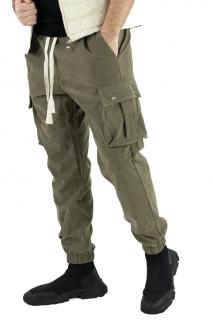 Pantaloni cargo kaki material reiat