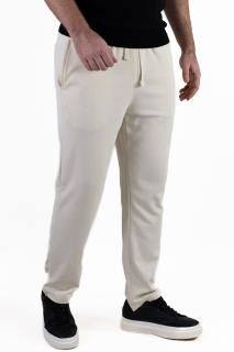 Pantaloni crem casual din tricot