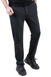 Pantaloni regular fit casual negri super elastici