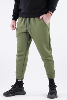 Pantaloni sport grosi vatuiti verde militar