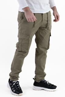 Pantaloni verzi cargo cu buzunare regular fit
